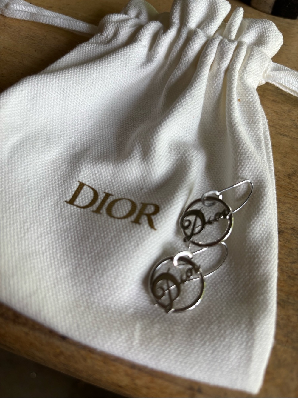 Dior Silver Script Drop Earrings NFS - Picture 8 of 11